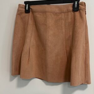 Women’s Suede A-Line Skirt - Tan